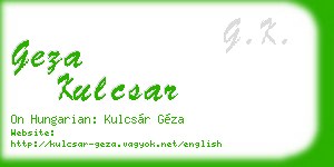 geza kulcsar business card