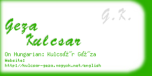 geza kulcsar business card